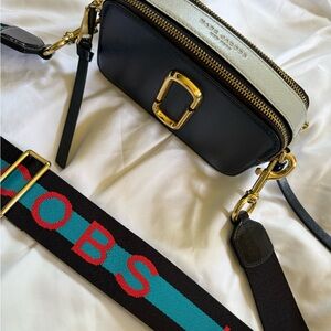 Marc Jacobs Black and Cream Crossbody Bag